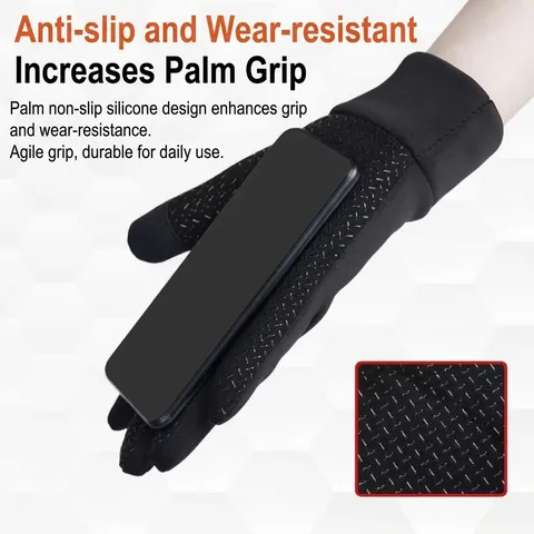 Guanti da Ciclismo Termici Caldi Invernali Unisex Touch Screen Estivi Antivento Foderati in Pile Antiscivolo Sportivi a Dita Intere