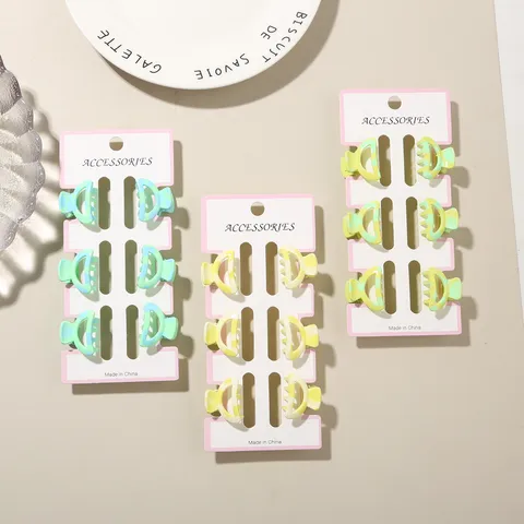 Mini Colorful Speckled Plastic Hair Claw Clips Glossy Marbled Pattern Small Shark Clips For Women Girls Styling Accessories