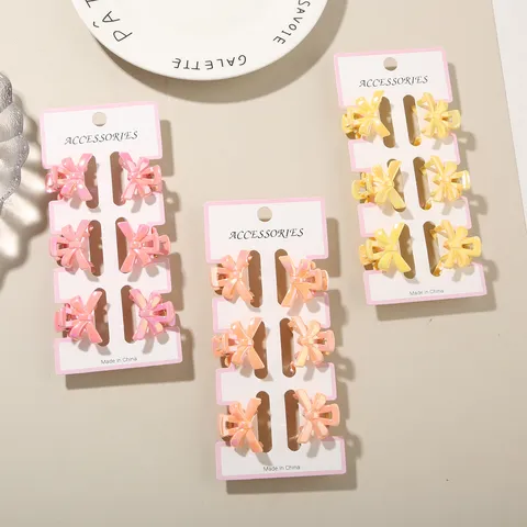 Mini Bow Hair Claw Clips For Women Macaron Color Small Shark Clips For Bangs And Hair Styling Collection Jewelry