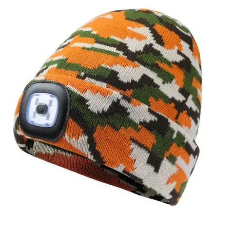 Volwassen Winter Warm Gebreide Beanie Mutst Met LED Verlichting Oplaadbare Hoofdlamp Outdoor Nacht Veiligheid Doppen Voor Mannen Vrouwen