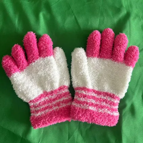 Guantes de Forro Polar Coral Cálidos de Invierno para Mujer Pantalla Táctil Espesados Suaves Manoplas Casuales Clima Frío Guantes Tejinidos