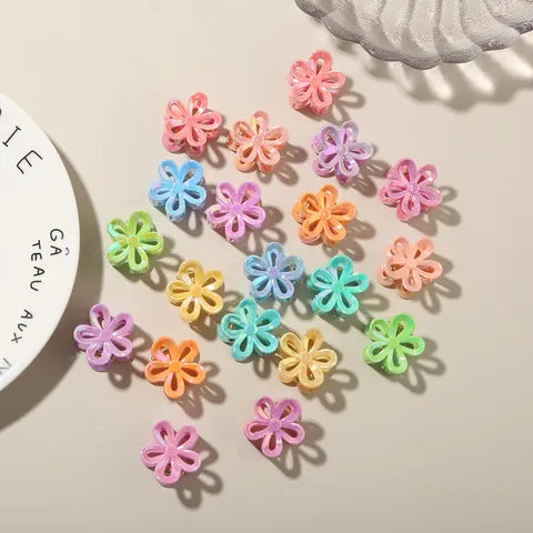 Mini Bloem Haarklemmen Leuke Snoepkleuren Gelakt Plastic Kleine Haarklemmen Voor Vrouwen Meisjes Haaraccessoires