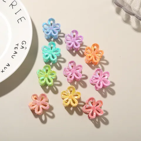 Mini Bloem Haarklemmen Leuke Snoepkleuren Gelakt Plastic Kleine Haarklemmen Voor Vrouwen Meisjes Haaraccessoires