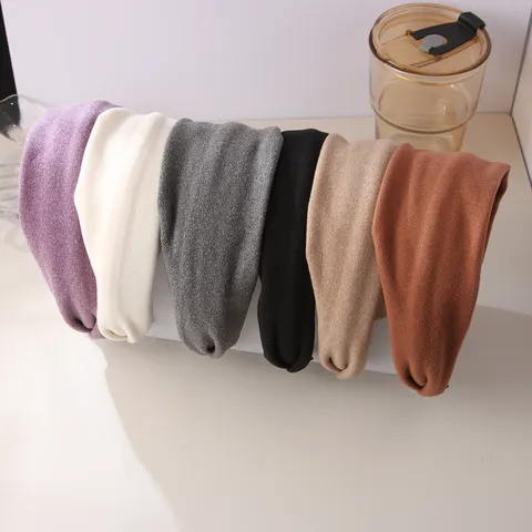 Diadema Ancha Vintage para Mujer Elegante Color Sólido Plisada Tejida Estampado de Leopardo Aro para el Cabello Accesorios de Moda