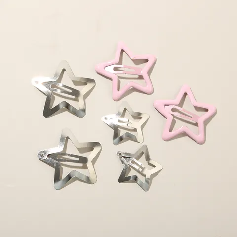 Fermagli per Capelli a Stella in Metallo Geometrici Cavi Stella Forcine Cool Girl Y2K Stella BB Clip Accessori per Capelli per Donna Ragazze