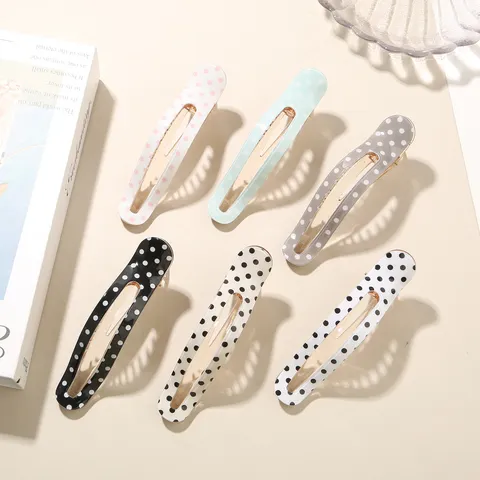 Koreaanse Stijl Polka Dot Haarspeld Stof Boogvormig Eendenbek Clip Zoet Eenvoudig Veelzijdige Haaraccessoires Voor Dames