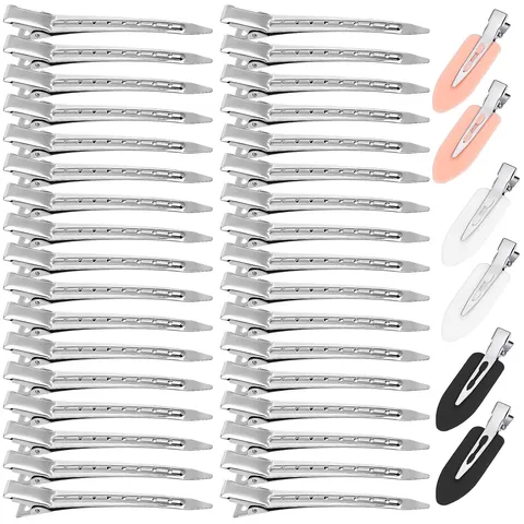 Professional Metal Duckbill Hair Clips Set For Hair Root Volumizing Hair Sectioning Positioning Clips For Women Makeup Styling Silver Hair Pins Star Shape Hair Clips