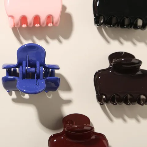 Pinza para el Cabello de Mujer Estilo Coreano Retro de Poliestireno con Estampado de Leopardo Color Sólido Lacado Accesorio para el Pelo