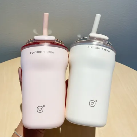 Casno Edelstahl Kaffeetasse Mit Strohhalm Ins Stil Vakuumisolierter Reisebecher Für Auto Büro Zuhause Wärme Kälte Isolierung Trinkflasche