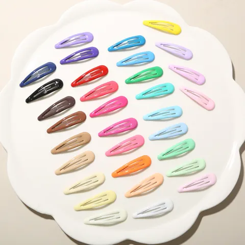 Einfarbige Wassertropfen Snap Haarspangen Metall Lackiert BB Clips Für Damen Mädchen Dopamin Koreanischen Stil Haarschmuck
