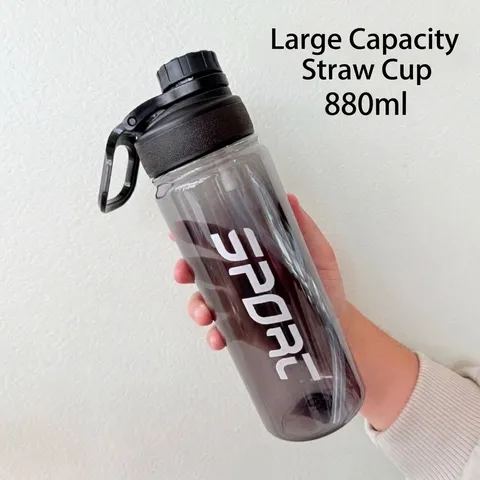 Botella de Agua Deportiva de Plástico PC Con Pajita Portátil Gran Capacidad A Prueba de Fugas Vaso Espacial para Fitness Aire Libre Viaje Adultos