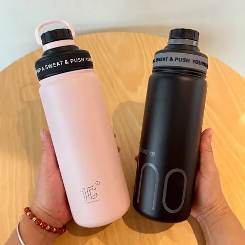 316 Edelstahl Sport Wasserflasche Vakuumisoliert Große Kapazität Tragbare Outdoor Radsport Thermoskanne Mit Trageschlaufe