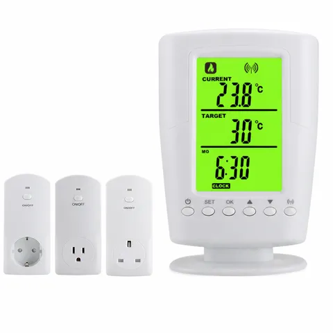 Prise Thermostat Sans Fil Intelligente Affichage Numérique Minuterie Contrôleur de Température Prise EU UK US Appareil