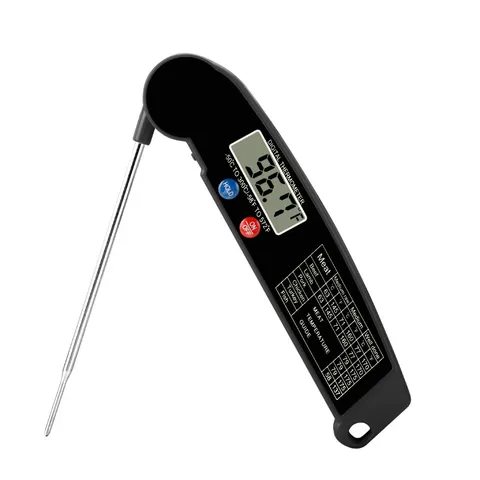 Foldable Digital Food Thermometer Instant Read Kitchen Meat Cooking BBQ Water Temperature Gauge With Stainless Steel Probe