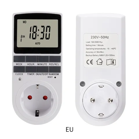 Prise Minuterie Numérique Interrupteur Minuterie Électronique Programmable Avec Écran LCD Pour Appareils Électroménagers