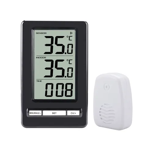 Wireless Indoor Outdoor Thermometer Digital Hygrometer Room Temperature Monitor With Wireless Sensor And Clock