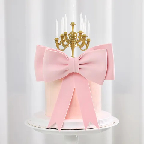 Extra Grote Schuim Strik Taarttopper Noordse Ins-stijl Romantische Roze Strik Verjaardagsfeest Taartdecoratie Voor Vrouwen Meisjes