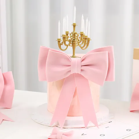 Extra Grote Schuim Strik Taarttopper Noordse Ins-stijl Romantische Roze Strik Verjaardagsfeest Taartdecoratie Voor Vrouwen Meisjes