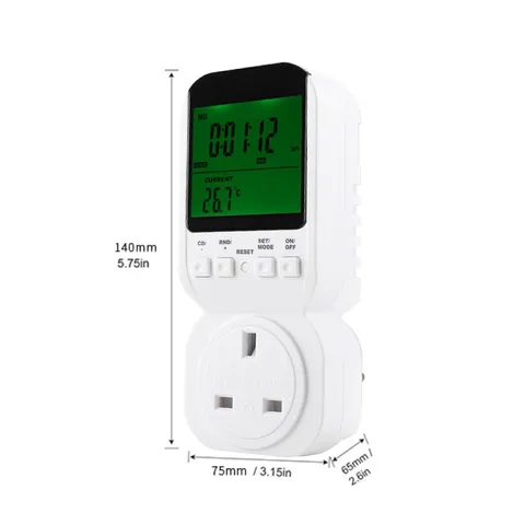 Prise Minuterie Thermostat Numérique Avec Capteur de Température Prise UK Contrôleur de Température Programmable