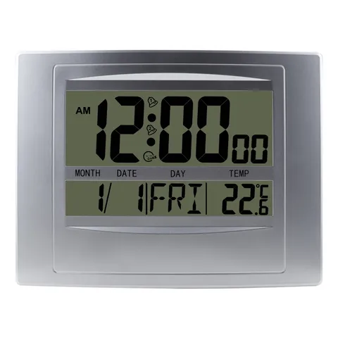 Multifunctional Digital Wall Clock Large LCD Screen Electronic Thermometer Calendar Desktop Silent Alarm Clock For Home