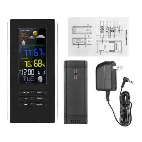 Wireless Color Screen Weather Station Indoor Outdoor Thermo Hygrometer Barometer Digital Clock Temperature Humidity