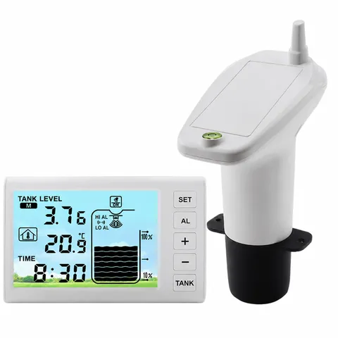 Indicateur de Niveau d'Eau à Ultrasons Sans Fil Moniteur de Réservoir Numérique Capteur d'Alarme de Température Outil