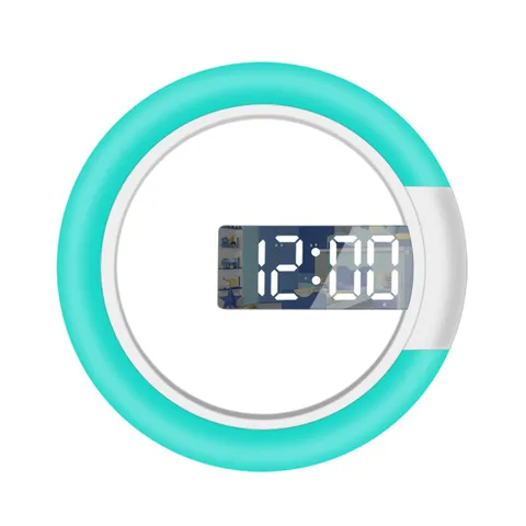 Modern LED Mirror Wall Clock Multifunctional Digital Electronic Clock Hollow Ring Night Light Home Decor