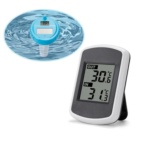 Thermomètre de Piscine Flottant Sans Fil Solaire Moniteur de Température de l'Eau Numérique pour Piscine Spa Bain à Remous
