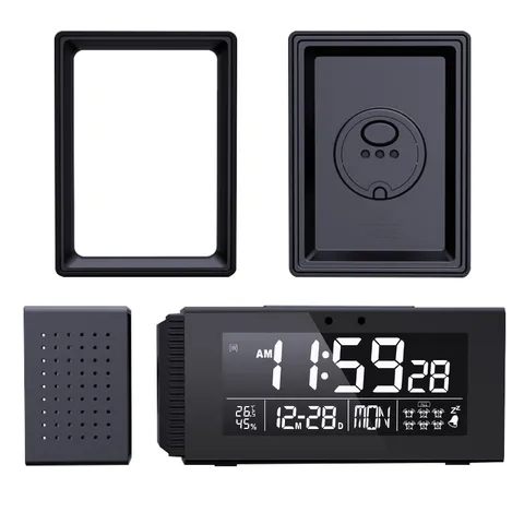 Multi-Function Digital Alarm Clock LED Electronic Desk Clock with FM Radio IR Sensor Colorful Night Light For Home