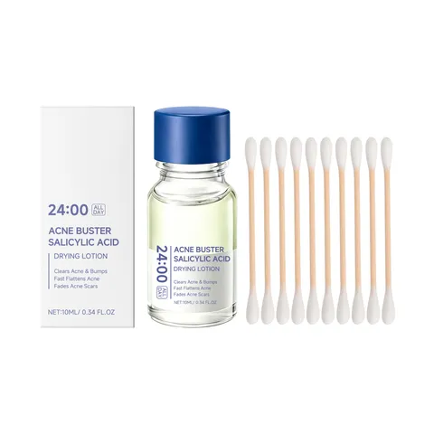 Salicylic Acid Acne Treatment Drying Lotion Facial Serum Blemish Care Pore Cleansing Liquid With Cotton Swabs