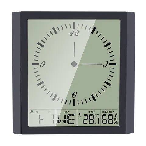 Multifunctional Digital Wall Clock Large LCD Screen Electronic Desk Clock With Temperature Humidity Alarm And Calendar