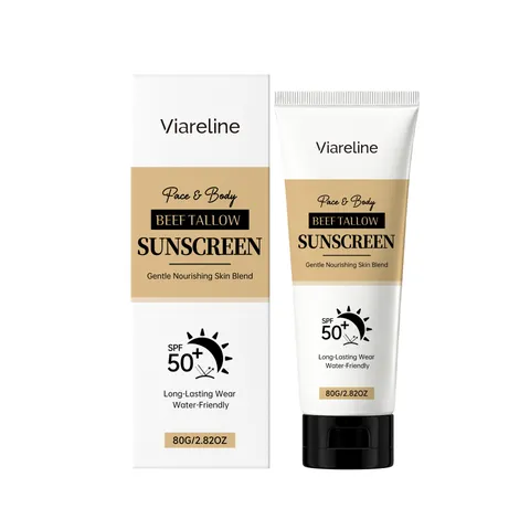 Crème Solaire Visage et Corps au Suif de Bœuf SPF Cinquante Plus Hydratante Imperméable Protection Quotidienne