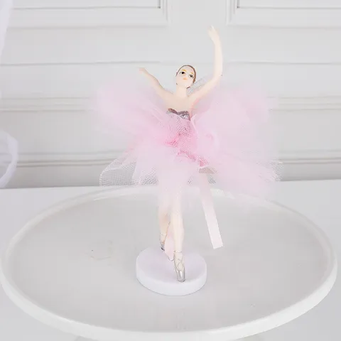 Elegante Ballet Meisje Taarttopper Met Gaas Tutu Elegante Ballerina Figuur Voor Verjaardag Meisje Thema Bruiloft Taart Decoratie Esthetische Ornamenten