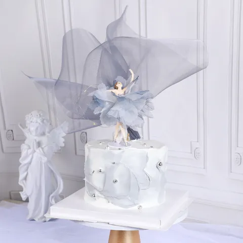 Elegante Balletmeisje Taart Decoratie Set Stof Tutu Beeldjes Voor Verjaardagsfeestje Bruiloft Dessert Tafel Decoraties Handgemaakte Ballerina Ornamenten