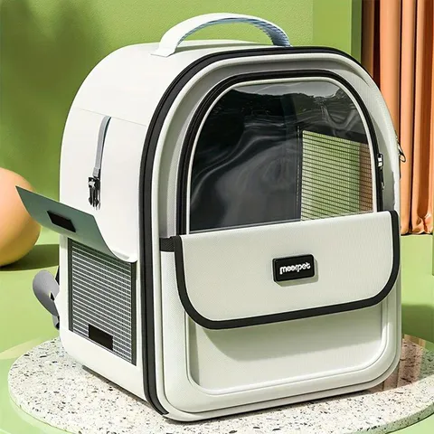 Sac à Dos de Voyage Portable et Respirant pour Chat et Chien en Tissu Oxford avec Capsule Transparente