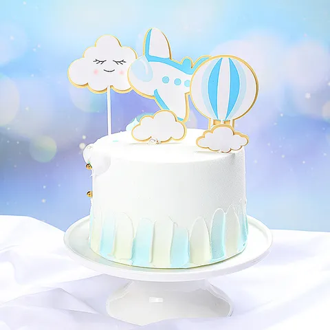 Vliegtuig Wolk Luchtballon Taart Decoratie Set Voor Kinderen Verjaardagsfeest Decoratie Schattige Tekenfilm Thema Papier