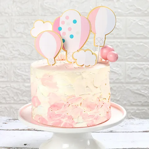 Luchtballon En Wolk Taarttopper Set Papier Stippen Cake Decoration Voor Verjaardag Feest Bruiloft Dessert Tafel Decoratie