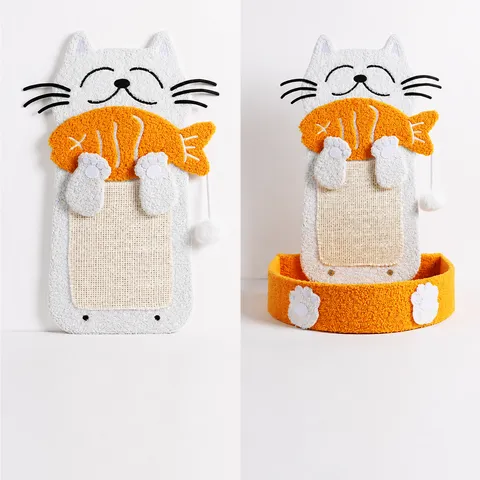 Cat Scratcher Board Wall Mounted Upright Cat Nest Sisal Wear Resistant Pet Toy Multifunctional Kitten Scratching Pad