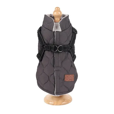 Gilet d'Hiver pour Chien en Coton Épais Manteau Chaud avec Harnais Intégré Vêtement Matelassé pour Petit Chien