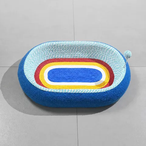 Ciel Étoilé Ovale Griffoir pour Chat Nid pour Chat Tout-en-Un Grand Jouet de Griffe de Chat Balle Interactive Fournitures pour Animaux de Compagnie