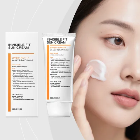 Crème Solaire Hydratante à la Niacinamide SPF50 PA Plus Imperméable Rafraîchissante Visage Corps Protection UV Soin de la Peau