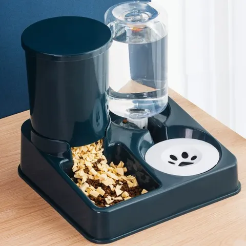 Mangeoire et Abreuvoir Automatiques à Double Bol pour Animaux de Compagnie Station de Nourrissage par Gravité pour Chien et Chat Fournitures en Plastique