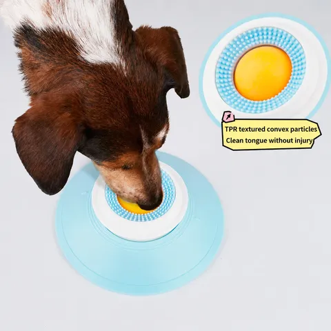 Mangeoire Lente pour Animaux de Compagnie Jouet pour Chien Tapis à Lécher Interactif Bol Anti-Étouffement Chat Puzzle Fournitures pour Animaux