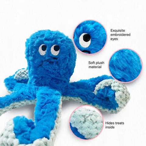 Simulation Plush Octopus Dog Toy Cute Animal Squeaky Teething Toy Interactive Chew Toy For Cats And Dogs Pet Supplies
