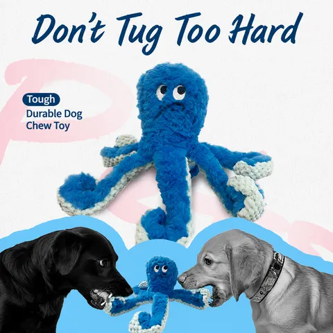 Simulation Plush Octopus Dog Toy Cute Animal Squeaky Teething Toy Interactive Chew Toy For Cats And Dogs Pet Supplies