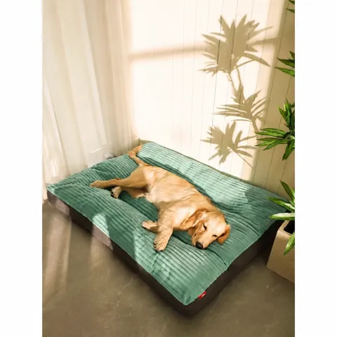 Grand Lit pour Chien Tapis pour Animal de Compagnie Rayé Épaissi Doux Flanelle Canapé de Sommeil Chaud pour Chiens Moyens et Grands Toutes Saisons