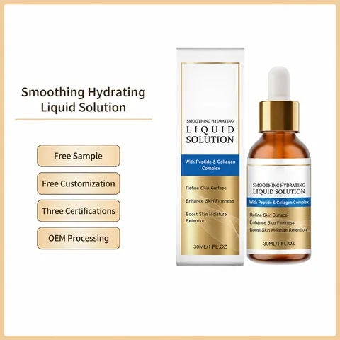 Sérum Facial Hidratante Alisante Complejo Péptidos Colágeno Antienvejecimiento Cuidado de la Piel Frasco Gotero