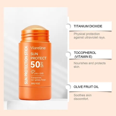 Stick Solaire Rafraîchissant pour le Visage Baume de Protection Solaire Transparent Portable pour Soin de la Peau Quotidien Extérieur