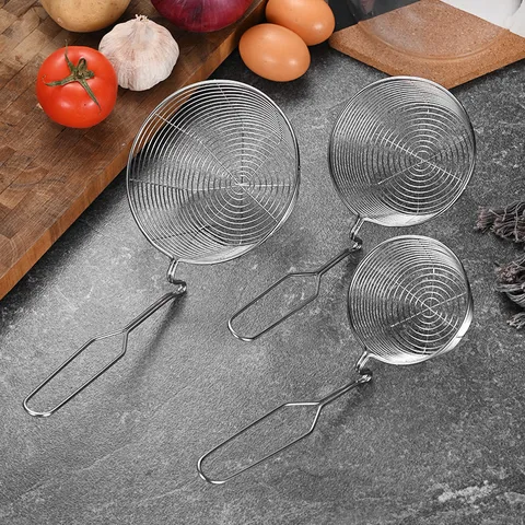 304 Edelstahl Hot Pot Schaumlöffel Maschensieb Mit Haken Küche Griff Filter Schöpfkelle Für Ramen Nudeln Frittierte Speisen