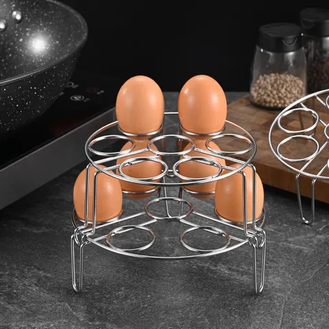 Stainless Steel Egg Steamer Rack Double Layer Multi-hole Steaming Tripod Heat Insulated Kitchen Cookware Pot Accessories